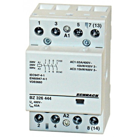 Contactor modular 3UH, 63A, 4ND, 230VAC Schrack